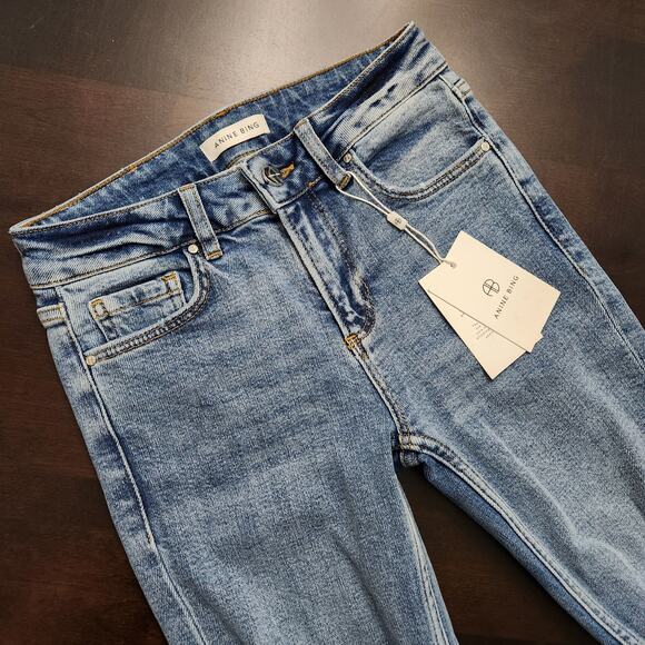 NWT Anine Bing Gabe Mid Rise Skinny Ankle Jeans Size 24 - Picture 2 of 9